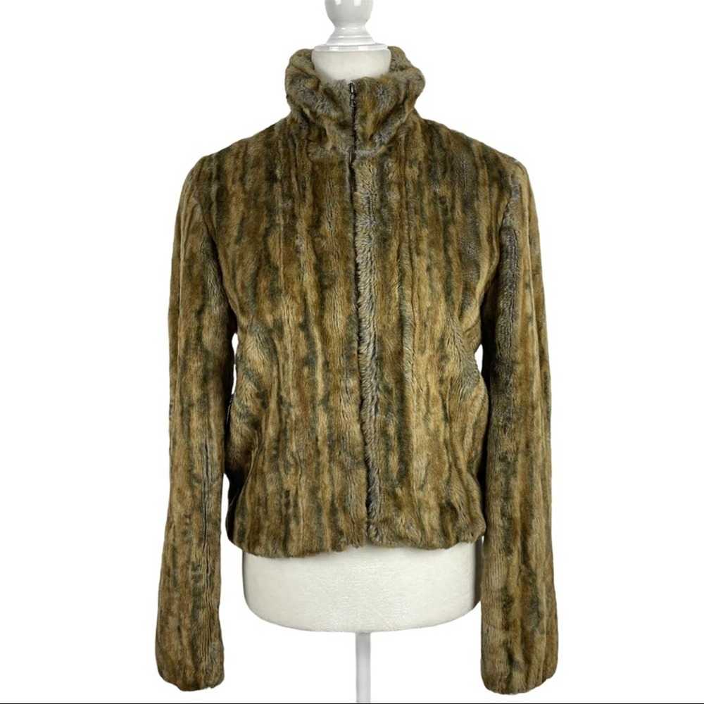Ulla Johnson faux fur Bomber Jacket Coat Medium Cropped Lined